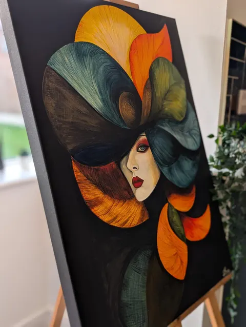 Vibrant Abstract Portrait on Canvas 3