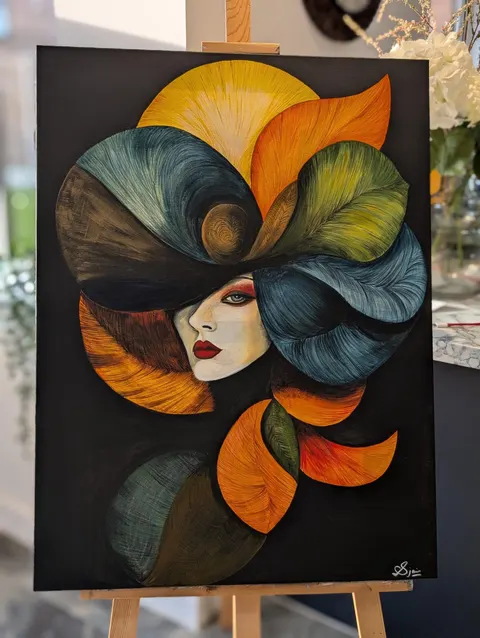 Vibrant Abstract Portrait on Canvas 4