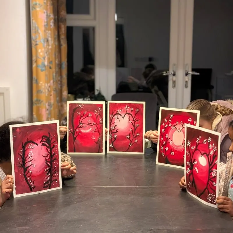 Cherry Blossom Moon Paintings
