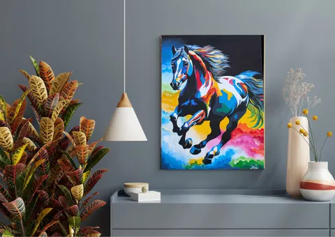 Vibrant Horse Pop Art Canvas 1