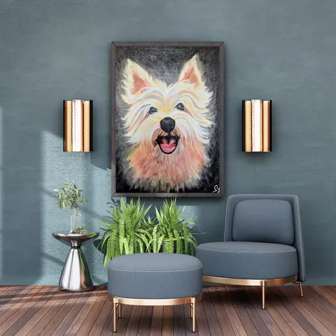Happy Westie Painting - Joyful Dog Painting 4